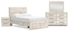 Derekson 6-Piece Full Bedroom Set with Footboard Storage Bed - White