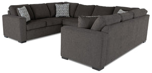 Legend 3-Piece Chenille Sleeper Sectional Sofa - Pewter