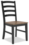 Raven Dining Chair, Slat-Back - Two-Tone Black & Brown