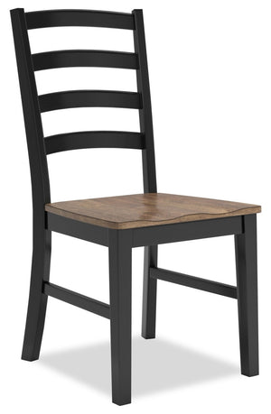 Raven Dining Chair, Ladder-Back - Two-Tone Black & Brown