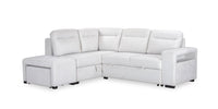 Coast 3-Piece Left-Facing Ivory White Fabric Sleeper Sectional with Storage Chaise and Storage Armrest 