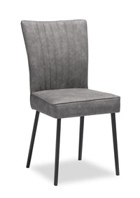 Ezra Dining Chair, Vegan Leather, Metal – Grey 