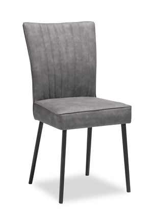 Ezra Dining Chair, Vegan Leather, Metal – Grey