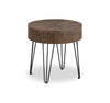 Kort & Co. Sol 24” Rustic Round Solid Pine Wood End Table - Brown