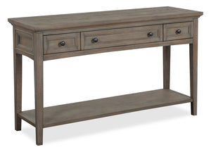 Hanson 50” Traditional Pine Sofa Table with Storage - Dovetail Grey