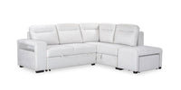 Coast 3-Piece Right-Facing Ivory White Fabric Sleeper Sectional with Storage Chaise and Storage Armrest 