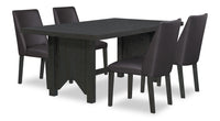 Emery 5pc Dining Set with Table & 4 Chairs, Wood, 72-96