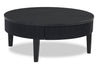 Sanford 42” Contemporary Round Solid Wood Coffee Table with Storage - Black