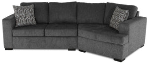 Legend 2-Piece Right-Facing Chenille Cuddler Sectional - Pepper