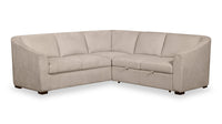 Envy 2-Piece Chenille Fabric Right-Facing Sleeper Sectional - Almond Beige 