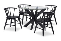 Remi 5-Piece Spindle Dining Package - Black 