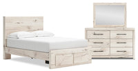 Derekson 5-Piece Full Bedroom Set with Footboard Storage Bed - White  