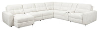 Scott Living Elevate Modular 7-Piece Left-Facing Chenille Fabric Power Reclining and Sliding Sectional - Beige 