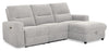 Meadow 2-Piece Right-Facing River Grey Chenille Fabric Power Reclining Sectional with Storage Chaise