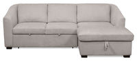 Envy 2-Piece Right-Facing Chenille Fabric Sleeper Sectional with Storage Chaise - Fog Grey 