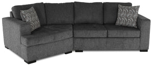 Legend 2-Piece Left-Facing Chenille Cuddler Sectional - Pepper