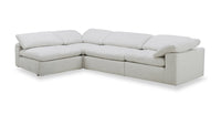 Sky Modular 4-Piece Fabric Sectional with Removable Feather Down Cushions - Nathan Wheat 