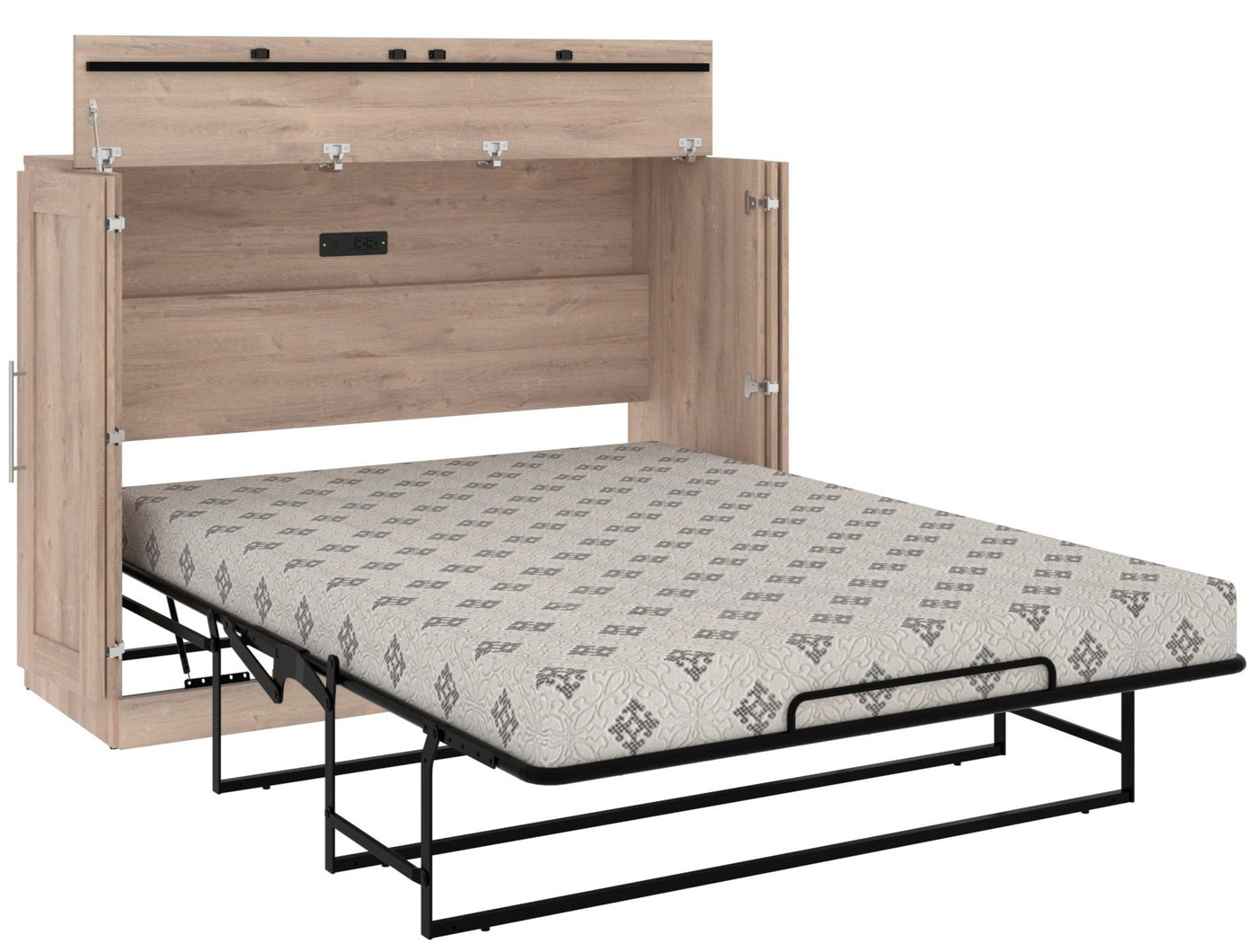 Pull out store cabinet bed