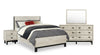 Zen 6pc Bedroom Set with Bed, Dresser, Mirror & Nightstand, Light Grey - King Size