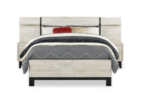 Zen Pier Bed with Headboard, Frame, Nightstands & Piers, USB, LED, Light Grey - King Size 