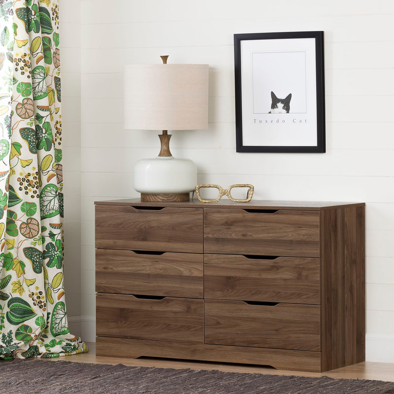 Holland 6-Drawer Double Dresser - Natural Walnut | The Brick