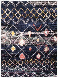 Makondo Classic Navy Blue Area Rug - 3'11