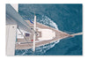 Top View Of Sailing Boat 28x42 Wall Art Frame And Fabric Panel