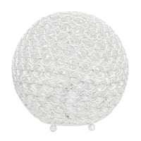 Elegant Designs Elipse 10 Inch Crystal Ball Sequin Table Lamp, White