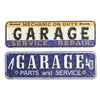 Embossed Galvanized Wall Sign Garage Service - Set of 2 Wall Decor