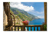 Beautiful View Of The Town Of Positano 28x42 Wall Art Frame And Fabric Panel