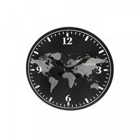 Round Wall Clock World Map