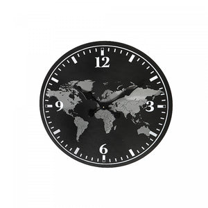 Round Wall Clock World Map