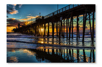 Oceanside Pier At Sunset 28x42 Wall Art Fabric Panel Without Frame