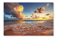 Sunrise on The Beach of Carribean Sea 24x36 Wall Art Fabric Panel Without Frame