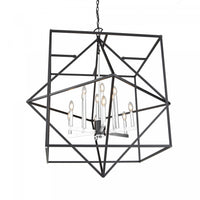 Roxton 12-Light Matte Black and Polished Nickel Chandelier 