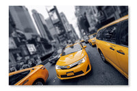 Yellow Cab At Times Square 24x36 Wall Art Fabric Panel Without Frame