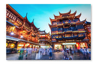 Beautiful Shanghai Yuyuan Garden At Night 24x36 Wall Art Fabric Panel Without Frame