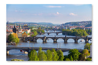 Scenic View of Bridges on The Vltava River 28x42 Wall Art Fabric Panel Without Frame