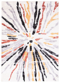 Paloma Sunburst Black, White Area Rug - 6'7