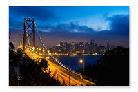 Bay Bridge And San Francisco 16x24 Wall Art Frame And Fabric Panel