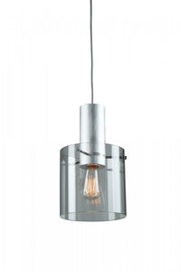 Henley 1-Light Brushed Aluminum and Glass Pendant 