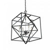 Roxton 4-Light Matte Black and Polished Nichel Chandelier