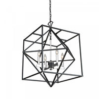 Roxton 4-Light Matte Black and Polished Nichel Chandelier 