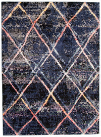 Makondo Abstract Navy Blue Area Rug - 8'0