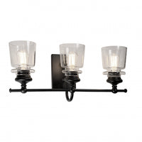 Castara 3-Light Black Bathroom Wall Light 