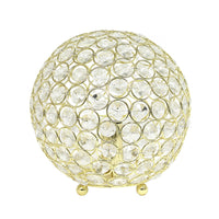 Elegant Designs Elipse 8 Inch Crystal Ball Sequin Table Lamp, Gold