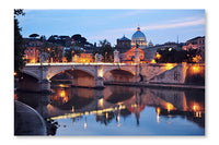 Night View of Rome, Italy 28x42 Wall Art Fabric Panel Without Frame