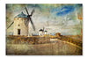 Windmills of Spain 28x42 Wall Art Fabric Panel Without Frame