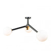 Ravello 3-Light Black and Harvest Brass Semi-Flush Mount