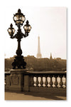 Lamp Post on The Bridge in Paris 28x42 Wall Art Fabric Panel Without Frame